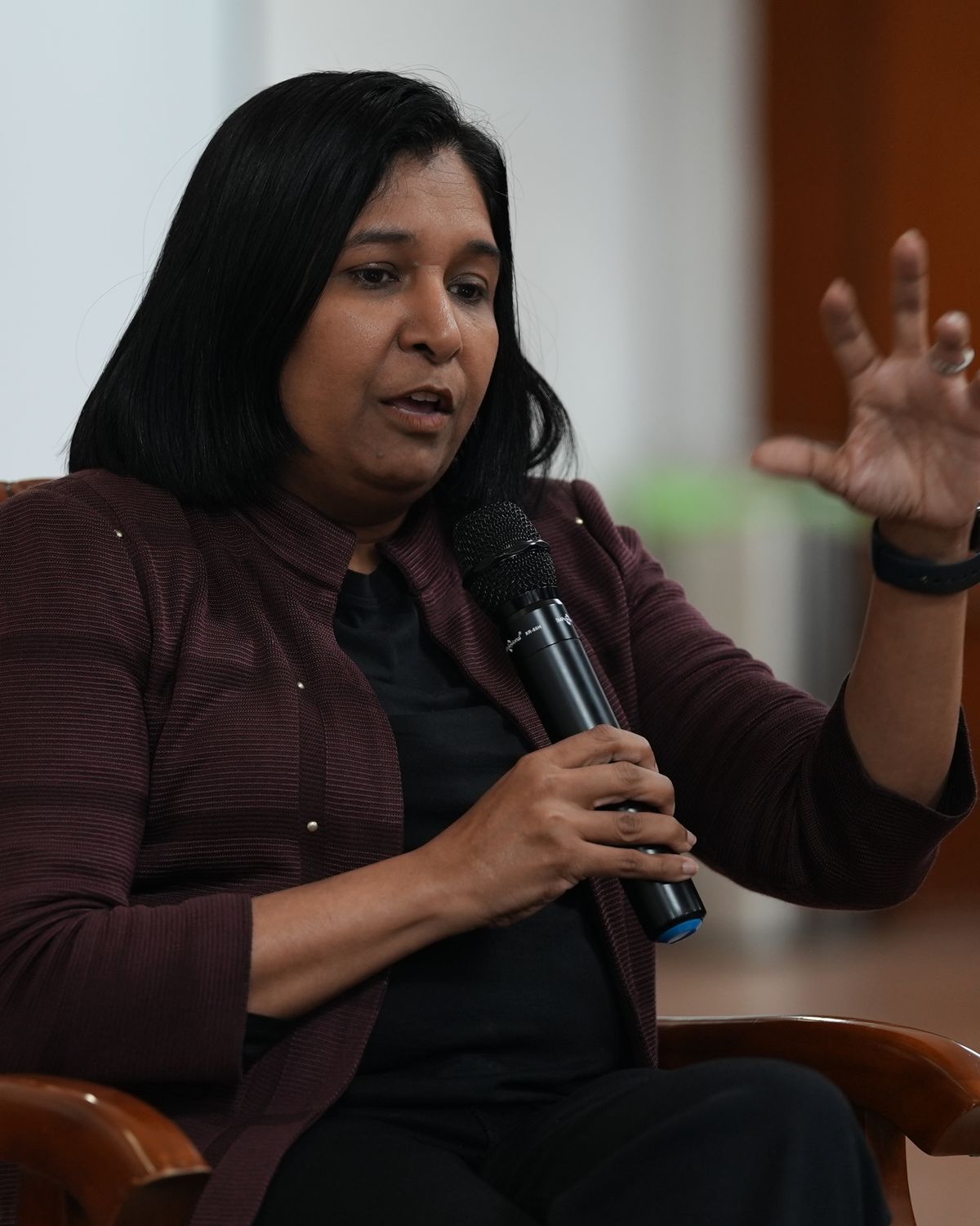 Anu Bulusu in conversation at Alliance University, August 2025